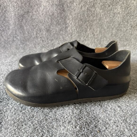 Birkenstock London Oiled Black Clog Buckle Shoes Mens Size EU 43 US 10 Leather main image 8